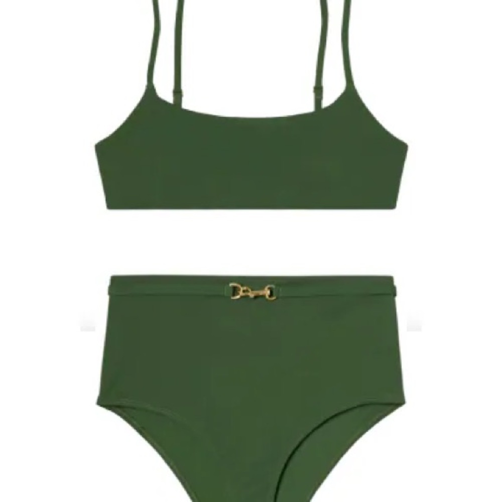 Tory Burch Green Bikini Set with Gold Accent #A00